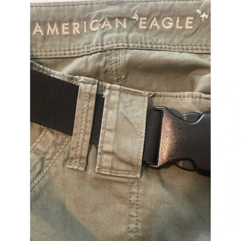 American Eagle Outfitters Cargo Skirt Olive Green Belted Utility Mini‎ granola